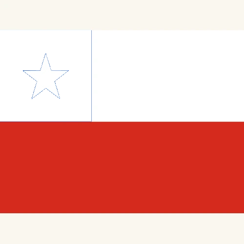 Flag of Chile, white and red with blue canton and star