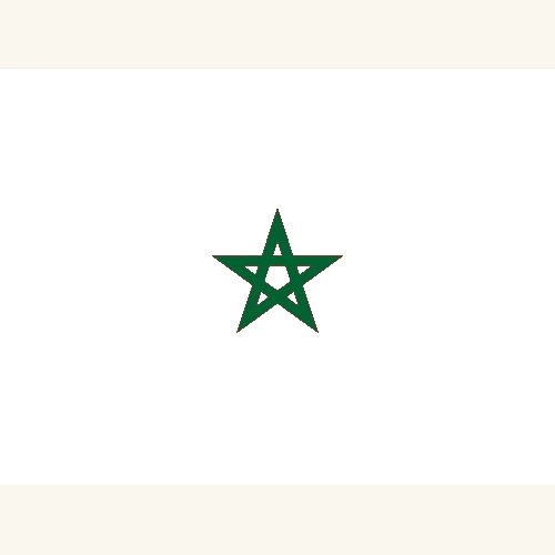 Flag of Morocco, red field with green star