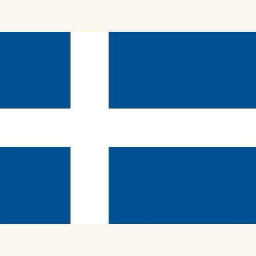 Flag of Sweden, gold cross on blue