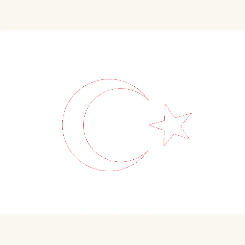Flag of Turkey, red field with white crescent and star